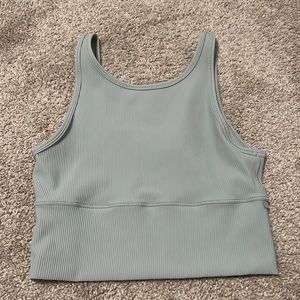 Lululemon Power Pivot Ribbed Tank in Silver Blue Sz 6